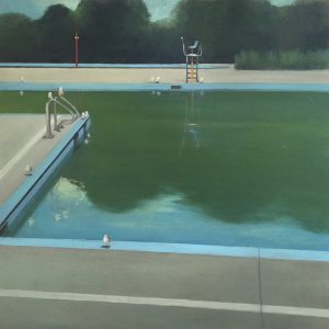 Poolside, 20x20 inches, oil on panel, 2016 -SOLD