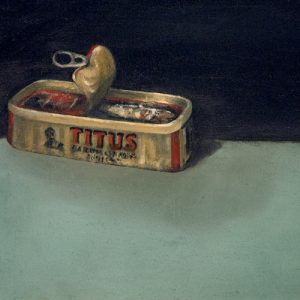 Sardines: Titus, 7x11 inches, oil on steel, 2017 -SOLD
