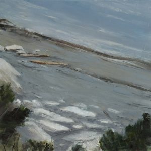 Forillon II, 12x12 inches, oil on marble, 2021