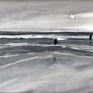 Plage Apix, 4x6 inches, gouache on paper, 2022 -SOLD
